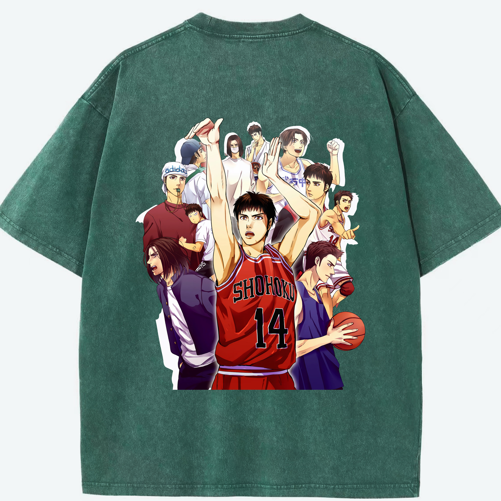 （画像用） SLAM DUNK／スラムダンク 綿100% ヴィンテージ風 半袖Tシャツ（背面プリント）